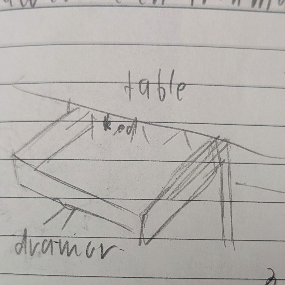 I made a really simple sketch of how I wanted the LEDs inside the drawer.